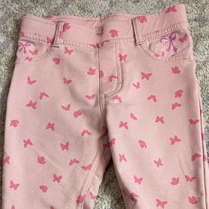 Butterfly pink jagging’s from Joe fresh size 5T with added sparkle bows